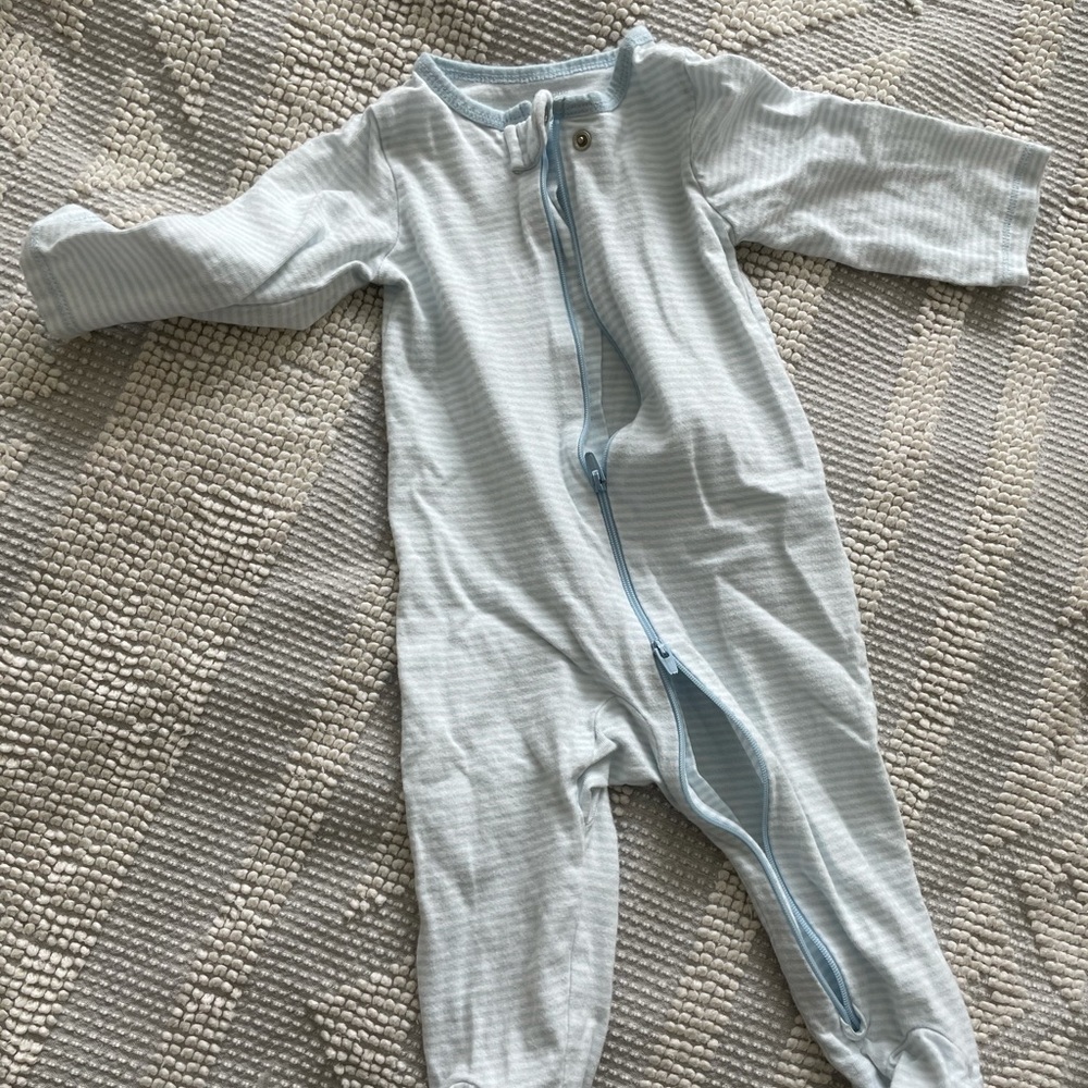 Footed striped onesie